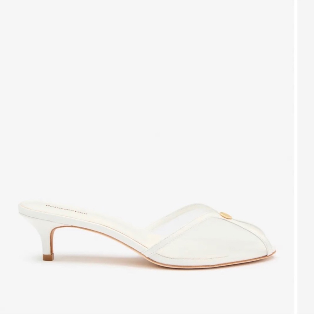 NWOT Reformation Wisdom Peep Toe White Mesh Heels - 8.5